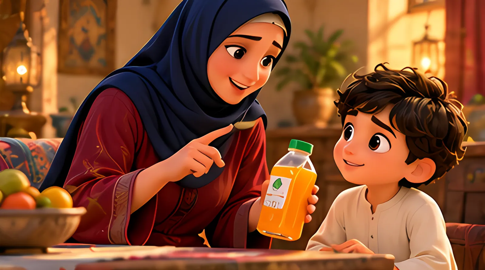 أحمد وزجاجة العصير